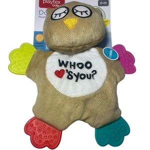 New playtex Baby doll teether plush toy 4 texture paws new/0+months